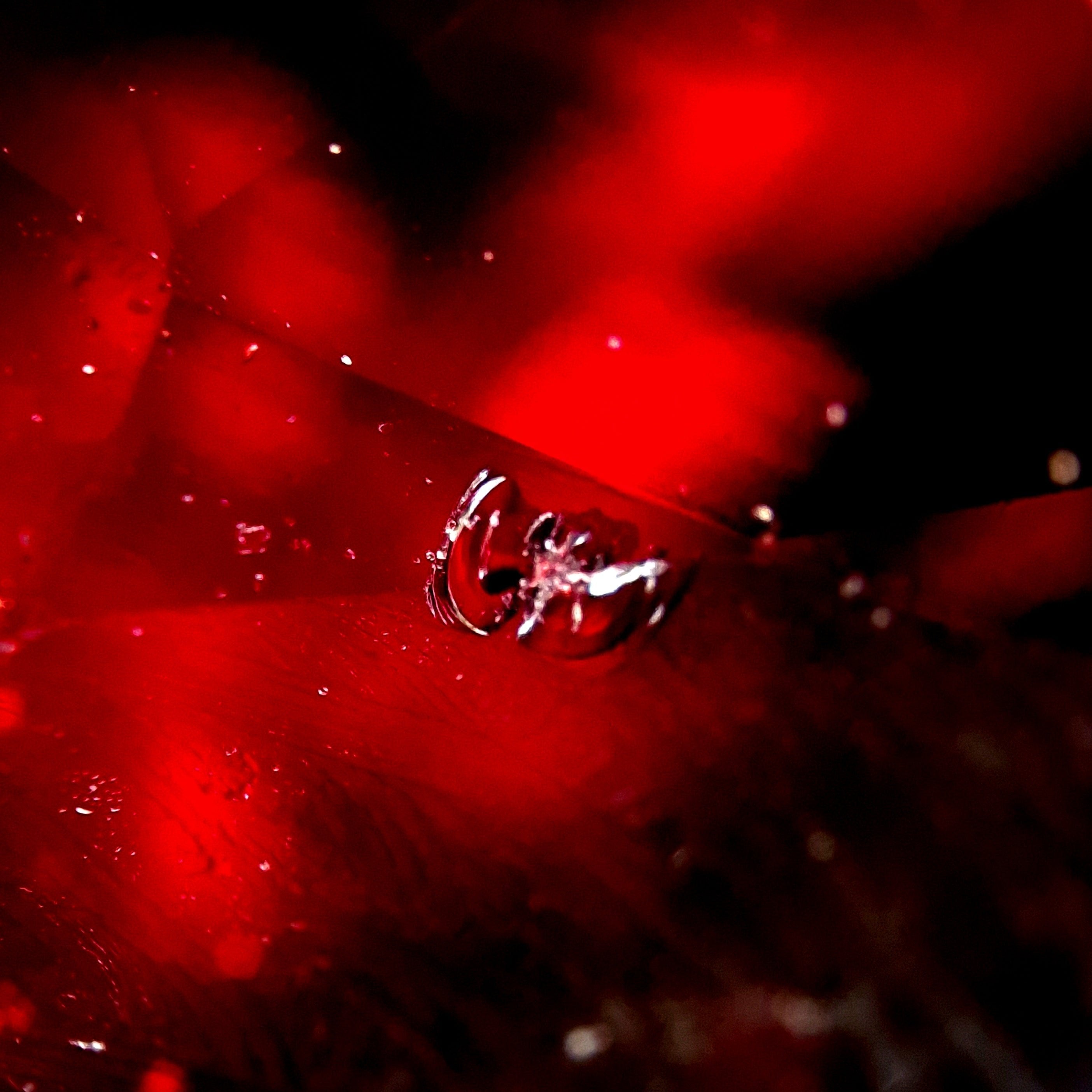 Raumschiff in einem vivid red Burma Spinell, unbehandelt, Makrofotografie
