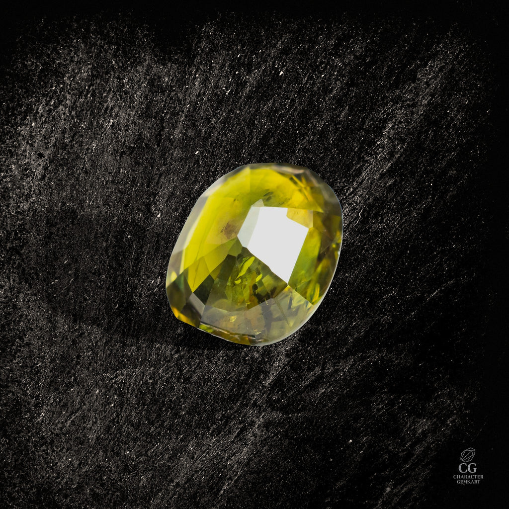 Smaragdstern aus Character Gemstones, 2,67 Karat, mit tiefgrüner Mirestone, detailreiches Edelsteinbild auf dunklem Hintergrund.