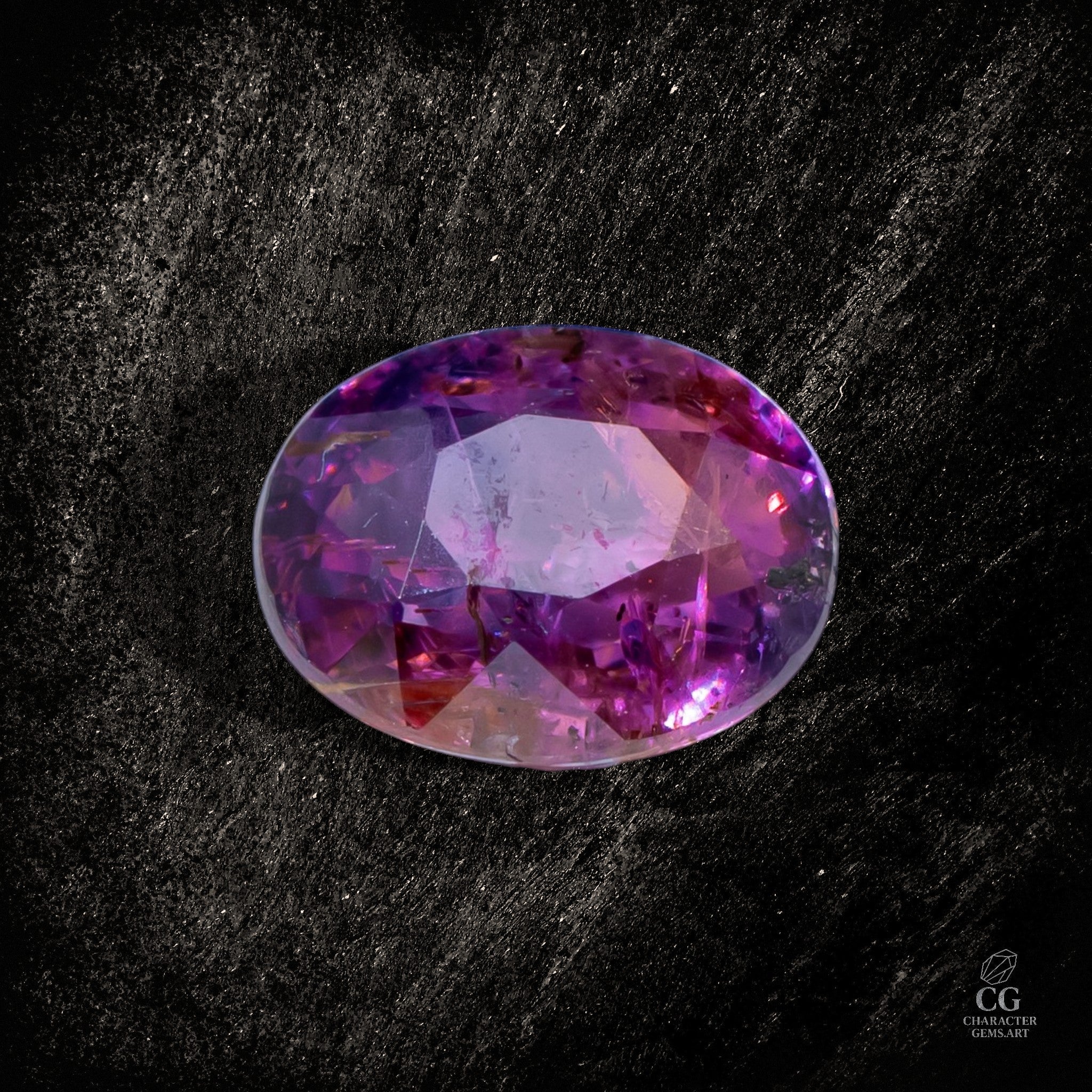 Unbehandelter pinker Saphir mit einzigartigem Jardin, rough Jewelry design, Ausnahme-Edelstein