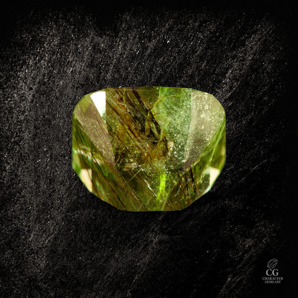 Verdant Filament - einzigartiger Peridot mit Ludwigit