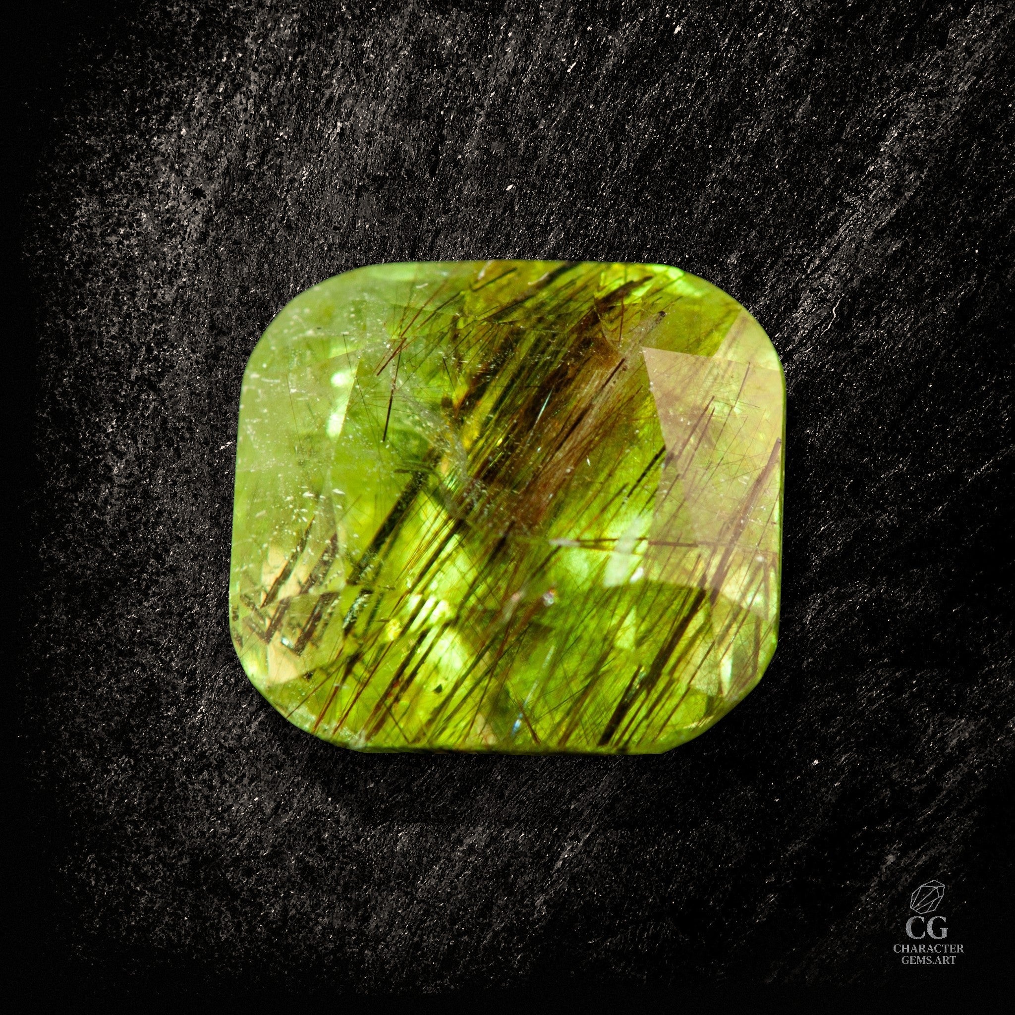 Verdant Filament - einzigartiger Peridot mit Ludwigit
